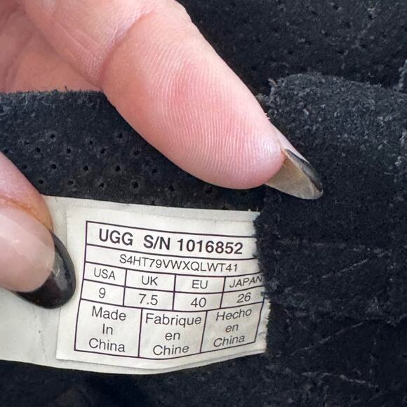 UGG Classic Mini Perforated Suede Boots – Black, Women’s Size 9 - Picture 5 of 9